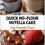Fluffy Chocolate Nutella Mug Cake Flourless served warm in a mug, an easy Mug Cake Recipe No Flour for quick desserts.